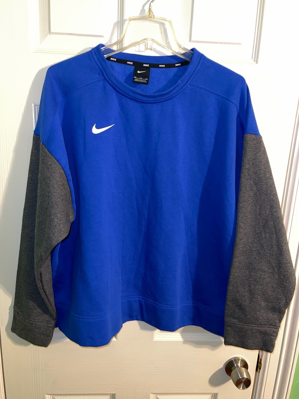 Nike Men’s Royal Blue and Gray Pullover Sweatshirt - XXL